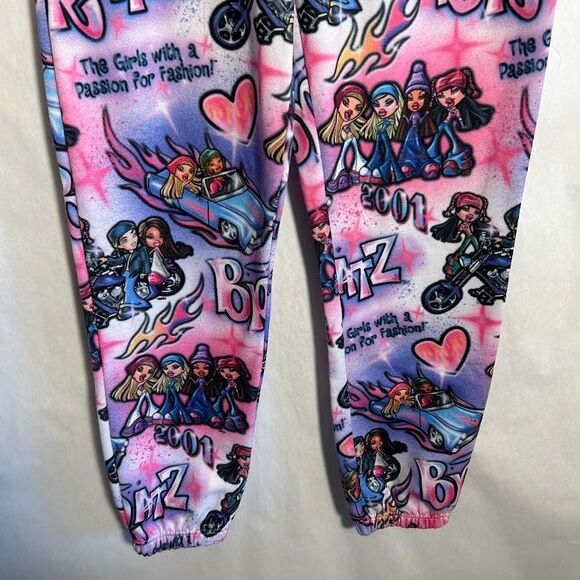 Dolls Kill X Bratz Airbrush Print Jogger Sweatpants M Purple Pink Drawstring - Picture 6 of 9